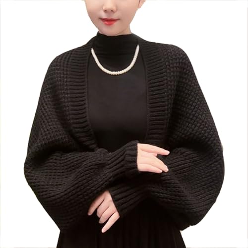 GUOGAOzz Cárdigan de Punto Suave para Mujer, cárdigan Informal de Manga Larga, Chal de Punto para Mujer (M (40-65kg),Black) GUOGAOzz Cárdigan de Punto Suave para Mujer, cárdigan Informal de Manga Larga, Chal de Punto para Mujer (M (40-65kg),Black)
