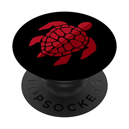 Sea Turtle - Red Turtle Grip On Black Design PopSockets PopGrip: Swappable Grip for Phones & Tablets