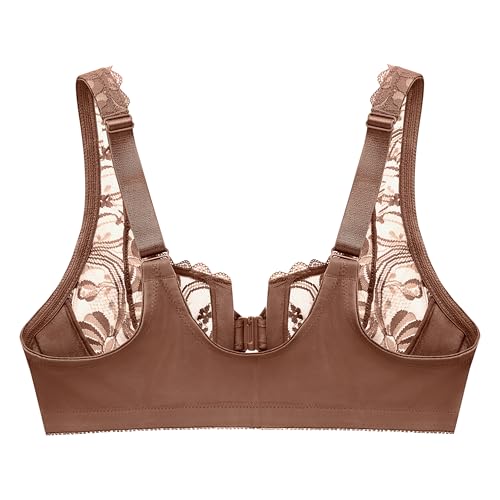 Image of Glamorise Womens Wonderwire Lace Front-Closure Underwire #9245