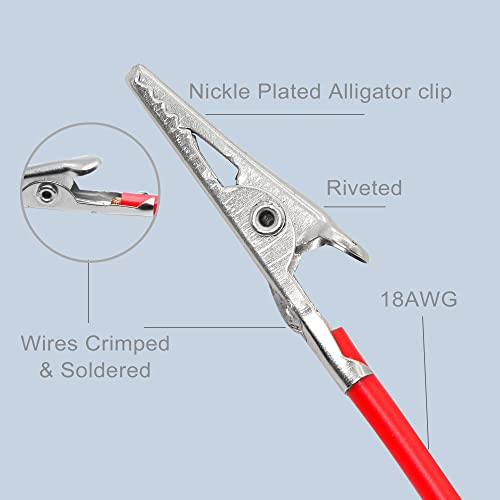 PNGKNYOCN 1.5 Fuß BNC Q9 zum doppelten Alligator Clip Test Kabel Probe Führt Oszilloskop Test für Oszilloskop, Signal Generatoren, Videoüberwachung (0.5M)