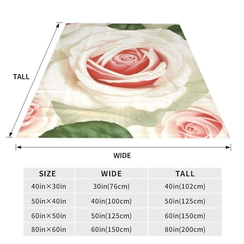 Couverture florale rose idée cadeau cocooning pour lit et salon