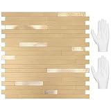 STICKGOO Peel and Stick Backsplash Tile, Stick on Backsplash for Kitchen and Bathroom, Brushed Gold