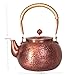 frymmx Handmade Hammered Copper Tea Kettle for Stove Top - 1.6 Quart (1500ml) Extra Thick Stovetop Teapot with Non-Toxic Coating-Free Design, Traditional Craftsmanship & Rust Resistance