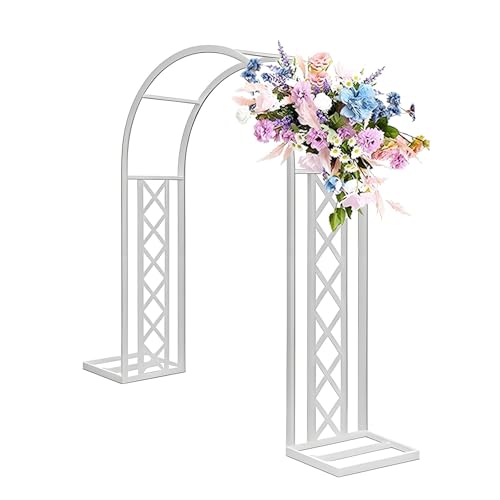 Arche de jardin pour rosiers grimpants : tuteur en métal blanc contre l'affaissement