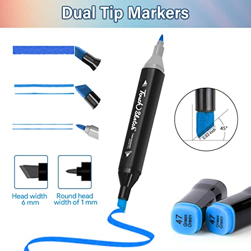 Tommax 120 Colors Dual Tip Alcohol Markers, Sketch Markers Set For Kids Adults Artists Painting, Coloring, Sketching, Multicolor #TOP3