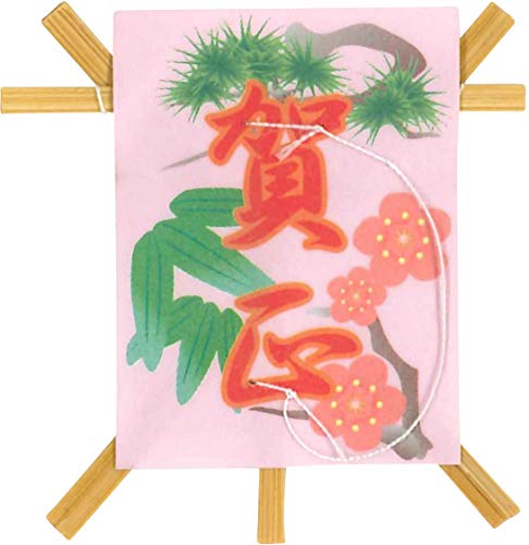神堂(Shindo) 弁当デコレーション用品 飾りミニ凧 松竹梅賀正 50枚入 約3×0.05×4cm 9572