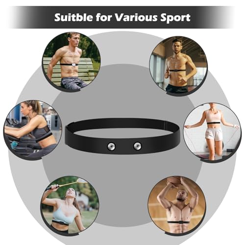 Verstellbarer Pulsgurt Elastisch 70cm bis 115cm, ELEPRUC Cardio-Gürtel, Pulsmesser Brustgurt, Herzfrequenz Brustgurt Kompatibel mit Garmin, Wahoo, Polar H10/H9, Coospo, Magene, Bryton, Livlov