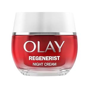 Olay Regenerist Night Face Cream, Anti-Wrinkle + Active Firming Skincare Moisturiser with Anti-ageing Niacinamide and Peptides, Firms, Restores and Hydrates, Fragrance Free 50ml