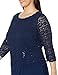 Alex Evenings Women's Plus Size Stretch Lace Bodice Mock One Piece Gown, Navy, 18W