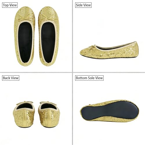 Image of Women's Foldable Ballet Flats - Portable Flat Shoes for Travel and Wedding that Fit in Your Purse