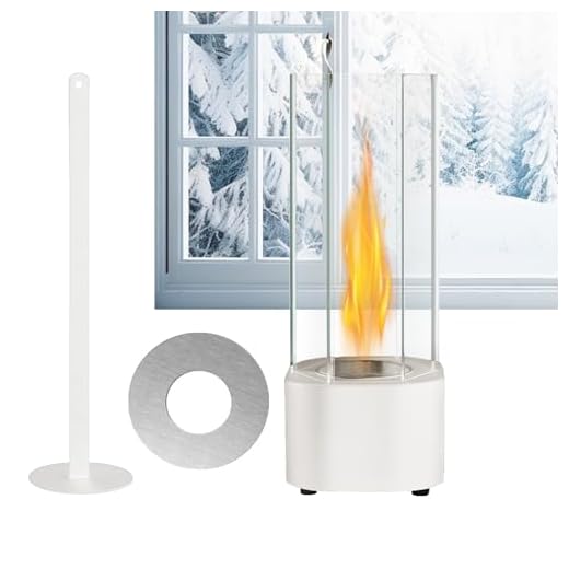 Chimenea de mesa a gas Innovation – 12 h de duración, interior y exterior, set de fuego de mesa con piedras decorativas, incluye 3 cartuchos de gas de 190 g, chimenea de metal para salón, balcón, terr