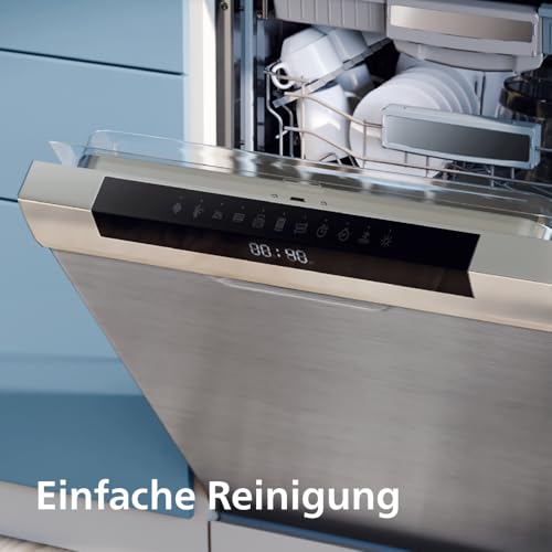 Philips Airfryer 4000 Series Stacked Dual Basket, Gestapelte Heißluftfritteuse mit 2 Körben, 10L, RapidAir Technologie, 45% weniger Platzbedarf, PFAS-freie Keramikbeschichtung, Sichtfenster (NA460/00)