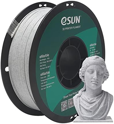eSUN Marble PLA Filament 1.75mm, Marble Color 3D Printer Filament PLA, Dimensional Accuracy +/- 0.05mm, 1KG Spool (2.2 LBS) 3D Printing Filament for 3D Printers