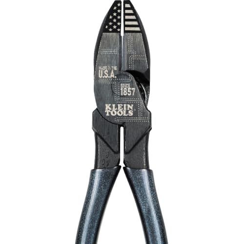 Image of Klein Tools D20009NEUSA 166th Anniversary Lineman's Cutting Pliers, 9-Inch, High-Leverage Made in USA Pliers Cuts ACSR, Screws, Nails, and Hard Wire