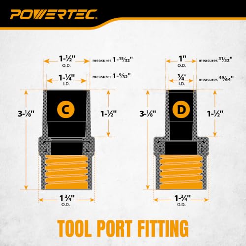 POWERTEC 10 FT. x 1-1/4" OD Shop Vacuum Hose Kit (70498) by POWERTEC - Used condition - Image 3