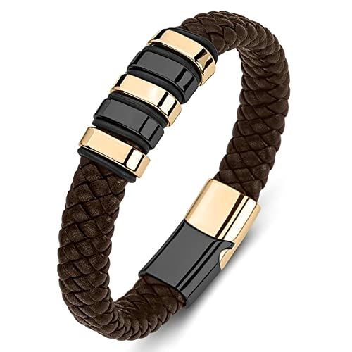 Men's Personalised Chain Bracelet Woven Wrist Chain Stainless Steel with Magnetic Clasp