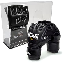 Deluxe Double MMA Glove Display Case | Fight Glove Display Case with Sturdy Base & Stand | Crystal Clear Acrylic UV Protection | Ideal for Football or Baseball Batting Gloves