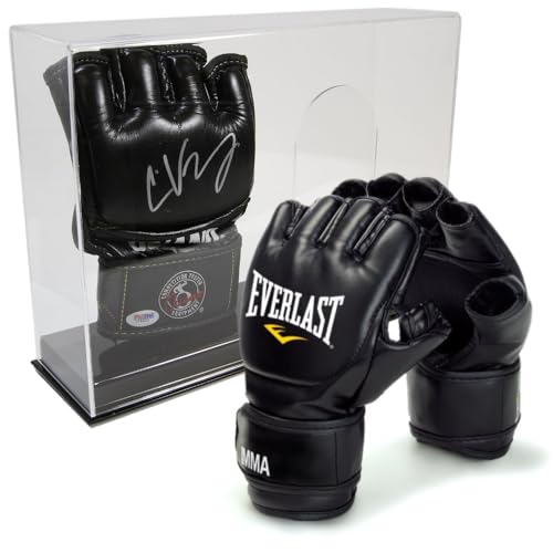 Collectible Supplies Deluxe Double MMA Glove Display Case | Fight Glove Display Case with Sturdy Base & Stand | Crystal Clear Acrylic UV Protection | Ideal for Football or Baseball Batting Gloves