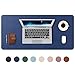 Produktbild DOBAOJIA Mausepad Große Mausmat XL Schreibtischmatte Schreibtischunterlage Schreibtischpad für Laptop/Tastatur/Maus Schreibblock, PU Leder Wasserdicht + Wildleder rutschfest 80 x 40cm (Dunkelblau)