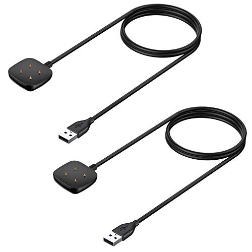 KIMILAR 2 Pack Charger Compatible with Fitbit Versa 3 / Fitbit Sense Charger, Replacement USB Magnetic Charging Cable Dock Stand for Sense/Versa 3 Smartwatch, 3Ft Sturdy Power Cord