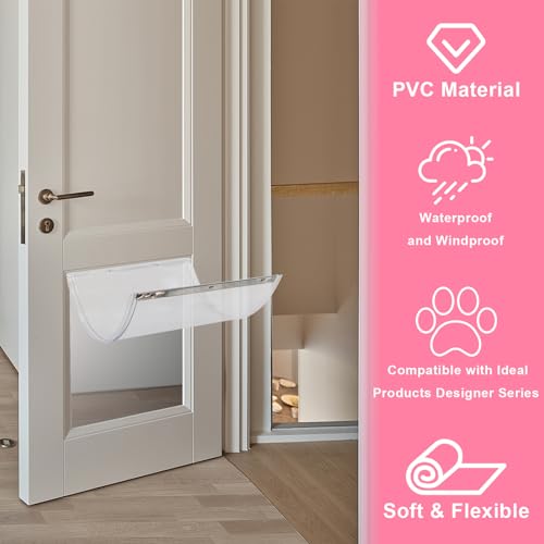 XL Dog Door Replacement Flaps Compatible with Ideal Pet Products Designer Series DSPRFXL RFXLN, Doggie Door Vinyl Replacement Flap, Flap Size 10 1/2\" x 15\" Fit Ideal Pet Door