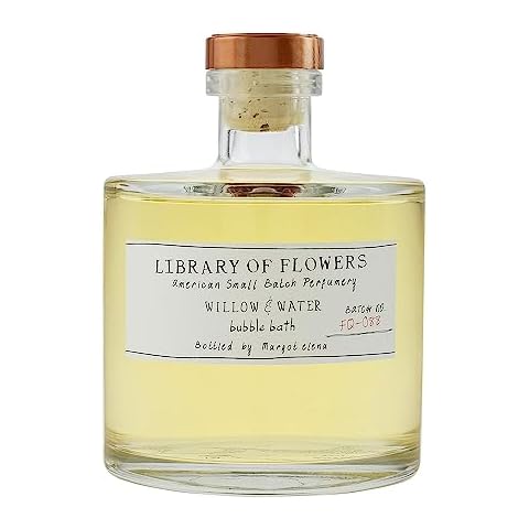 Library of Flowers Willow & Water Bubble Bath, 17 fl. oz. - Cut Greens, Flowering Lotus & Watercress - Relaxing & Gentle Bubble Bath Soap, Hydrating & Deep Moisturizing, Cocoa Butter & Green Tea Cover
