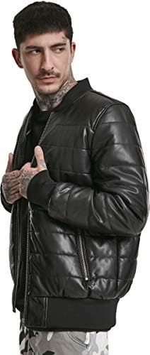 Faux Leather Bubble Bomber Jacket 