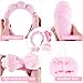 Zkptops 5Pcs Spa Headband for Washing Face Wristband Set Sponge Makeup Skincare Terry Cloth Bubble Soft Hairband Claw Clips for Thick Hair Puffy Padded Headwear Non Slip Hairs Accessory (Pink)