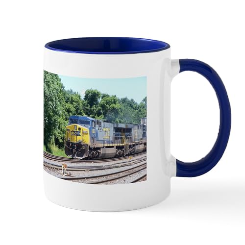 Taza de cerámica de 11 oz CafePress con diseño tren miniatura 2