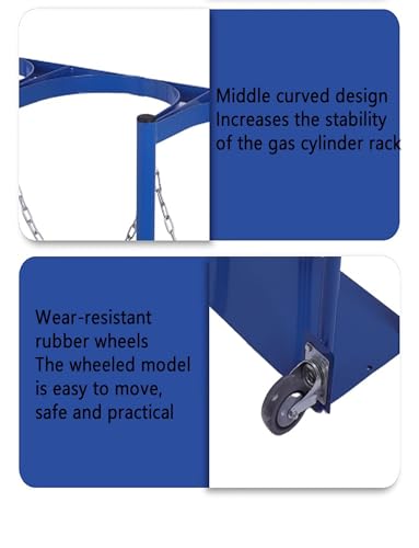 Support pour bouteille d'oxygène médical compact en acier avec base stable