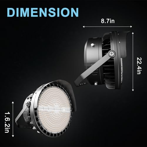 600W LED Stadium Light Outdoor 90000Lm (2400W Equivalent) Super Bright Commercial Flood Lights 5000K AC100-277V IP65 Waterproof Large Area Lighting for Sports Fields and Counts by Lightdot - Image 9