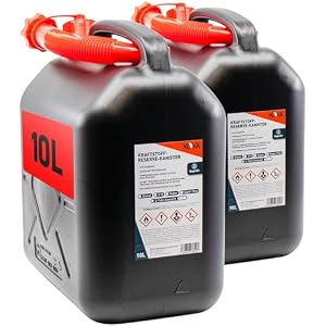 KOVA 2x Benzinkanister 10L Schwarz Kunststoff