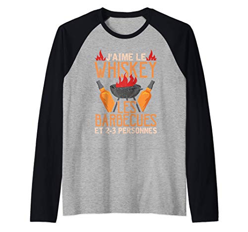 j'aime le whiskey les barbecues et 2-3 personnes - bbq drôle Manche Raglan