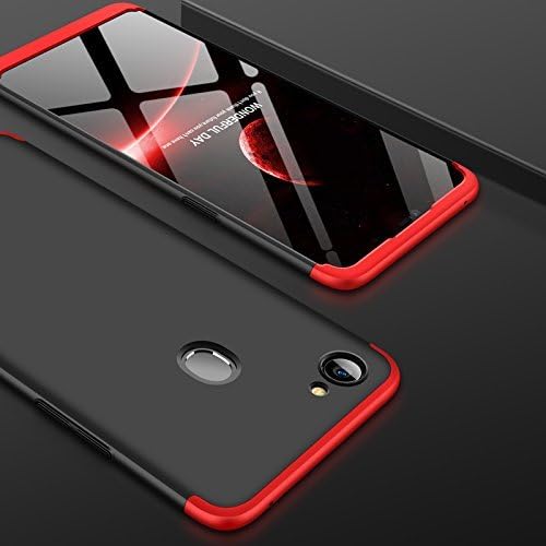 Finaux GKK 3 in 1 360 Degree Full Front & Back Protection Luxury Electroplated Ultra Slim Shield Phone Case Cover for Oppo F7 - Black & Red