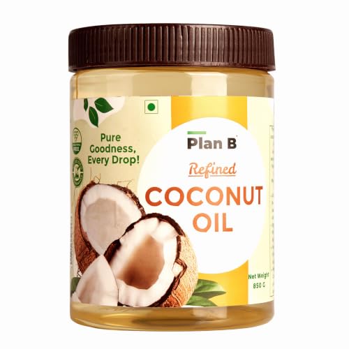 Image of Plan B Refined Coconut Oil 850g - Pure & Premium | Neutral Aroma & Taste | Ideal for Cooking, Frying, Baking, Skin & Hair Care | Non-GMO, High Smoke Point
