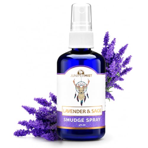 Lavender & Sage Smudge Spray (114ml), Lavender Spray with White Sage Aromatherapy Mist, Calm & Cleansing Negative Energy, Spiritual Room Spray, Smokeless Smudge Spray, Yoga Spray