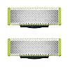 Lâminas de reposição originais Philips OneBlade, para barbeador e aparador elétrico OneBlade, aço inoxidável durável, raspar, aparar e contornar, pacote com 2, modelo QP220/51