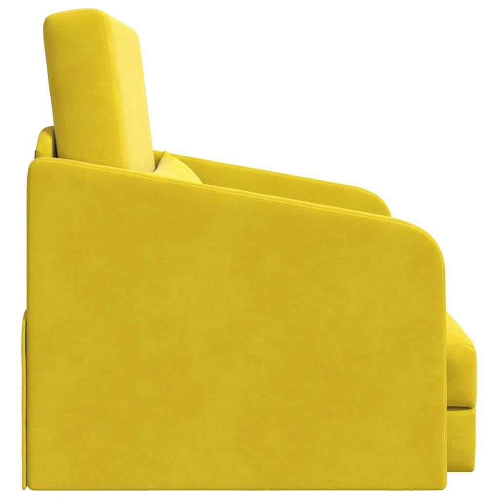Sofá cama amarillo 65 x 80 x 83 cm funda de terciopelo moderno sofá de suelo cama con marco de metal función plegable para salón, habitación de invitados, oficina