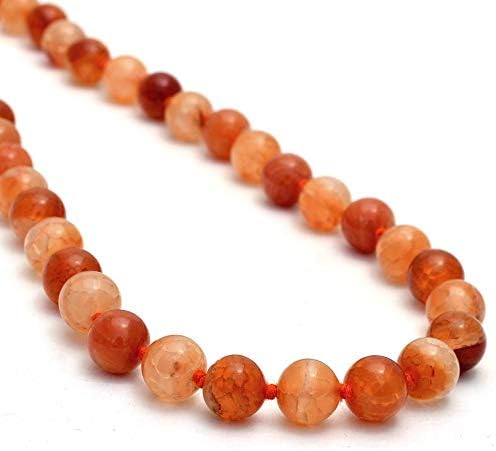 Natural AAA Fire Agate 108 Mala Necklace| Fire Agate Mala|108 Prayer Beaded Mala Necklace| Hand Knotted Mala Bracelet | Japa Mala| 8mm Round Beads| Meditation Tassel |Buddhist Mala
