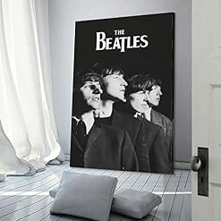 LORGL Poster décoratif sur toile The Beatles – Noir et blanc – Décoration murale moderne pour chambre à coucher – 40 x 60 cm - Les Beatles, Paul McCartney, John Lennon, RIngo Starr, George Harrison LORGL Poster décoratif sur toile The Beatles - Noir et blanc - Décoration murale moderne pour chambre à coucher - 40 x 60 cm – Image 3