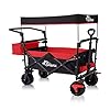 SAMAX Bolderkar/Bolderwagen met Dak Offroad Transportkar Tuinkar Handwagen – met Rem- en Staartzak – Opvouwbaar met…