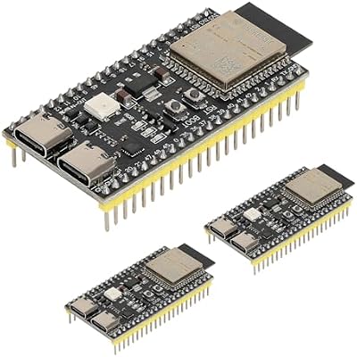 3pcs ESP32-S3-DevKitC-1-N16R8 ESP32 S3 Development Board WiFi + Bluetooth MCU Module, Dual Type-C ESP32-S3-WROOM-1 Cores Microcontroller Processor Integrates Complete Wi-Fi and BLE Functions