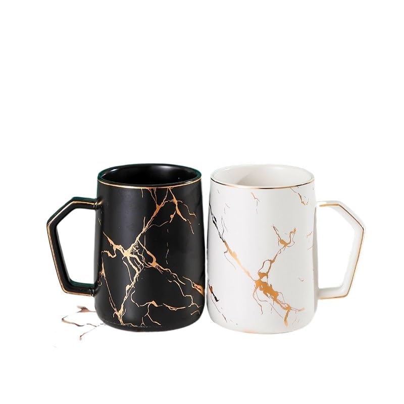 Tasse de gargarisme avec poignée céramique effet marbre pour gobelet de brossage