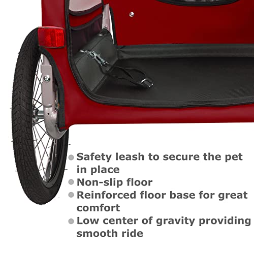 DOGGYHUT® TOBI Large Hundefahrradanhänger bis 35 kg Hundeanhänger Fahrradanhänger für Hunde mittelgroße und große Hunde 80502 (ROT)