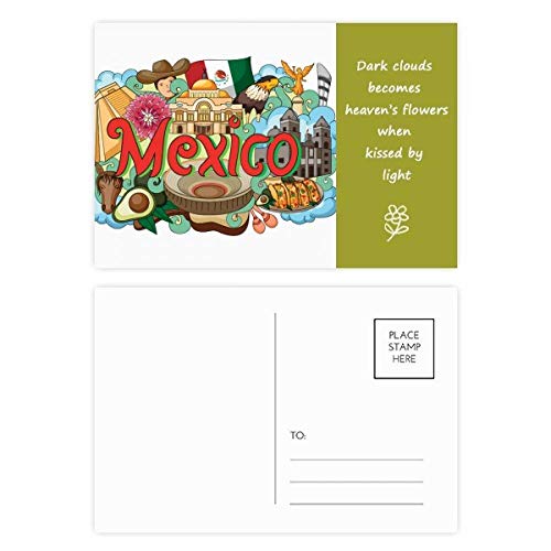 Carte postale Mexique Graffiti poésie lot de 20 en couleurs pour correspondance