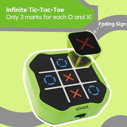 image for GiiKER Tic Tac Toe Bolt Game, 3-in-1 Handheld Puzzle Game Console, Por