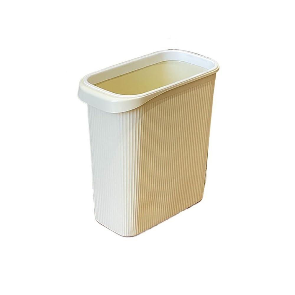 Cestino, Pattumiera igienica senza coperchio color crema for cucina e bagno(Yellow)