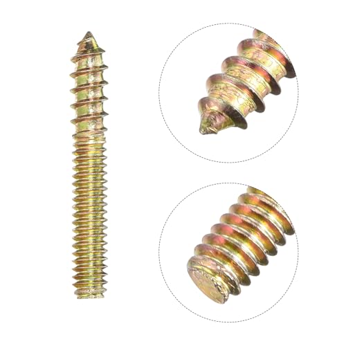 Image of uxcell 1 /4-20x1-3 /4 Hanger Bolts, 8pcs Double Ended Screws Wood Dowel Screws for Furniture
