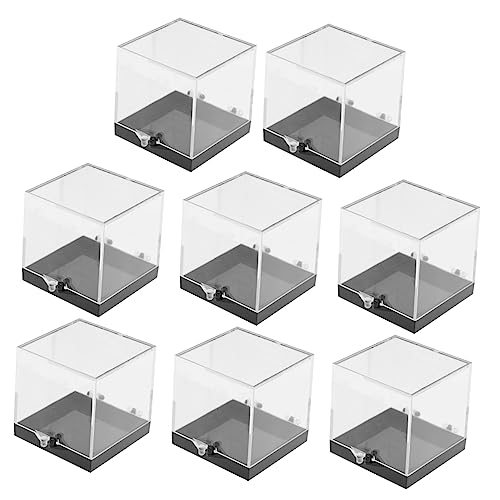 FUNOMOCYA 8 Pcs Mineral Standard Display Box Acrylic Trays for Display Acrylic Display Case Figurine Protection Showcase Clear Figurine Display Shelf Versatile Display Cases Plastic