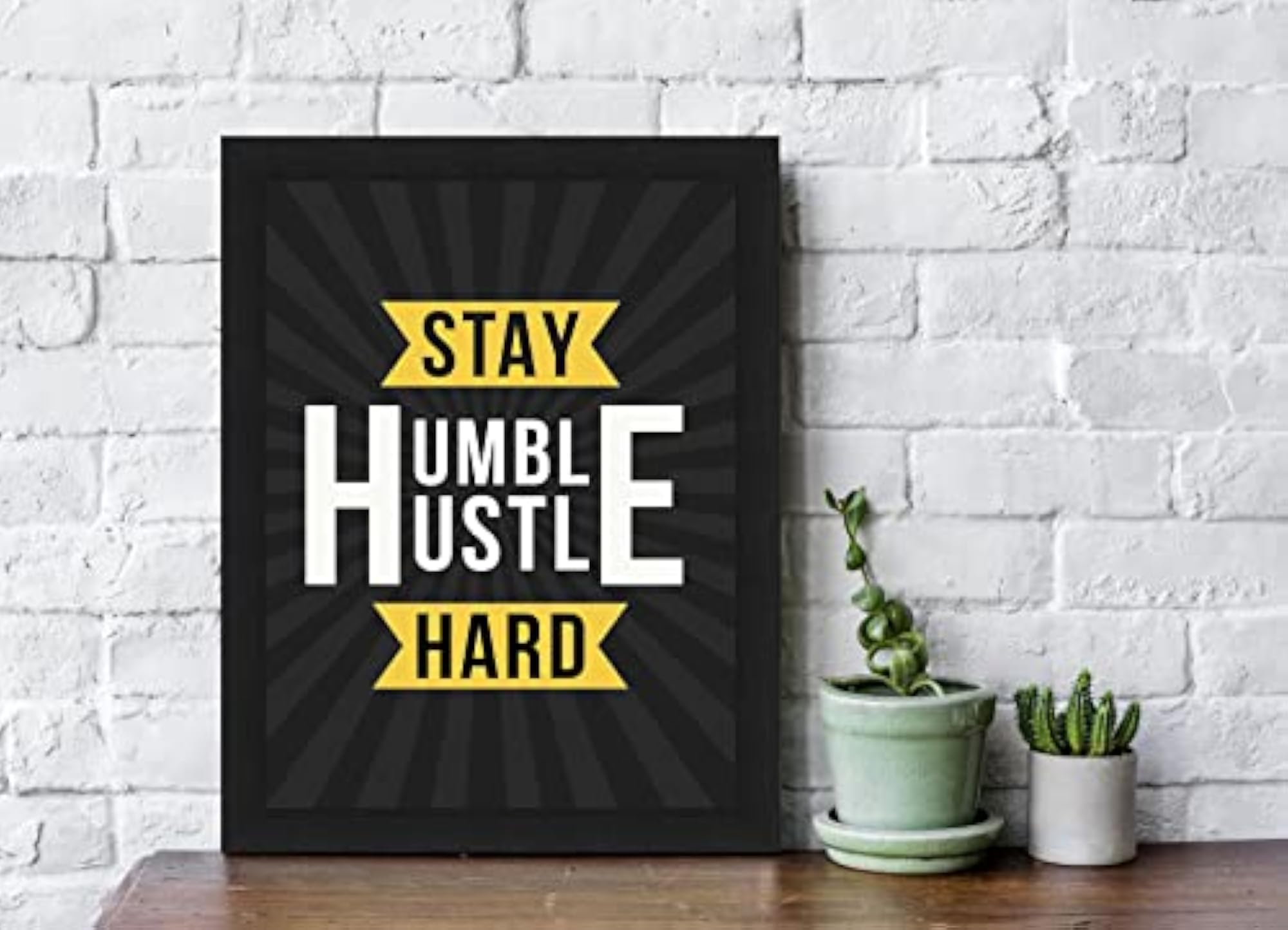 Inspirational Wall Art: 'Stay Humble, Hustle Hard'
